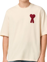 Ami Paris De Coeur T-Shirt Cotton Jersey in Beige