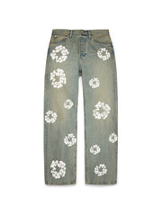 Baggy Cotton Wreath Denim Pant Dirty Wash