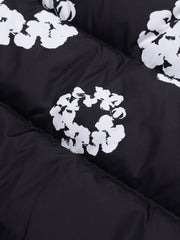 Cotton Wreath Puffer Jacket Black