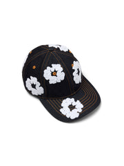 Cotton Wreath Raw Denim Cap Washed Indigo