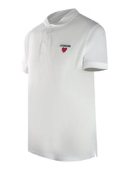 Love Moschino Small Heart Logo White Polo Shirt