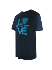 Love Moschino Logo T-Shirt in Navy