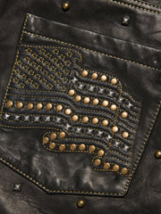 Libertas Studded Leather Shorts
