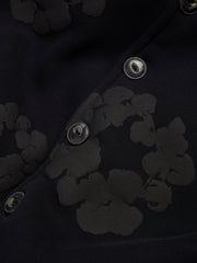 Cotton Wreath Cardigan Hoodie Black