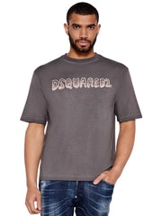 Dsquared2 Loose Fit Fade Cartoon Logo Grey T-Shirt