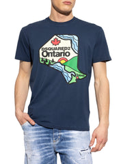 Dsquared2 Ontario Map Navy Blue T-Shirt
