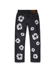 Straight Cotton Wreath Denim Pant Selvedge