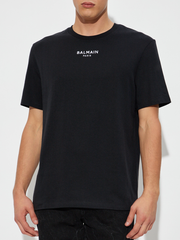 Balmain Paris Small Embroidered Logo T-Shirt in Black