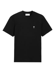 Ami Paris Ami de Couer White Logo T-Shirt in Black