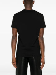 Balmain Vintage Silver Gel Logo T-Shirt in Black