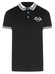 Love Moschino Twin Tipped Collar Polo Shirt in Black