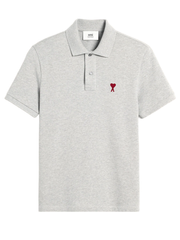 Ami Paris Ami De Coeur Polo Shirt in Grey