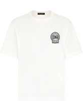 Dolce & Gabbana Roman Numerals Crest Embroidered Logo T-Shirt in White