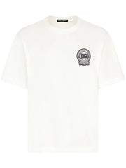 Dolce & Gabbana Roman Numerals Crest Embroidered Logo T-Shirt in White