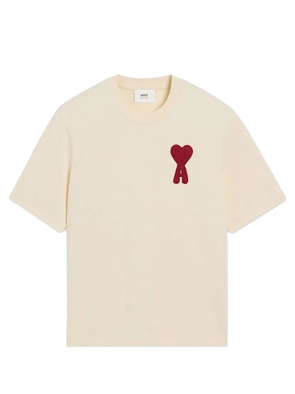 Ami Paris De Coeur T-Shirt Cotton Jersey in Beige