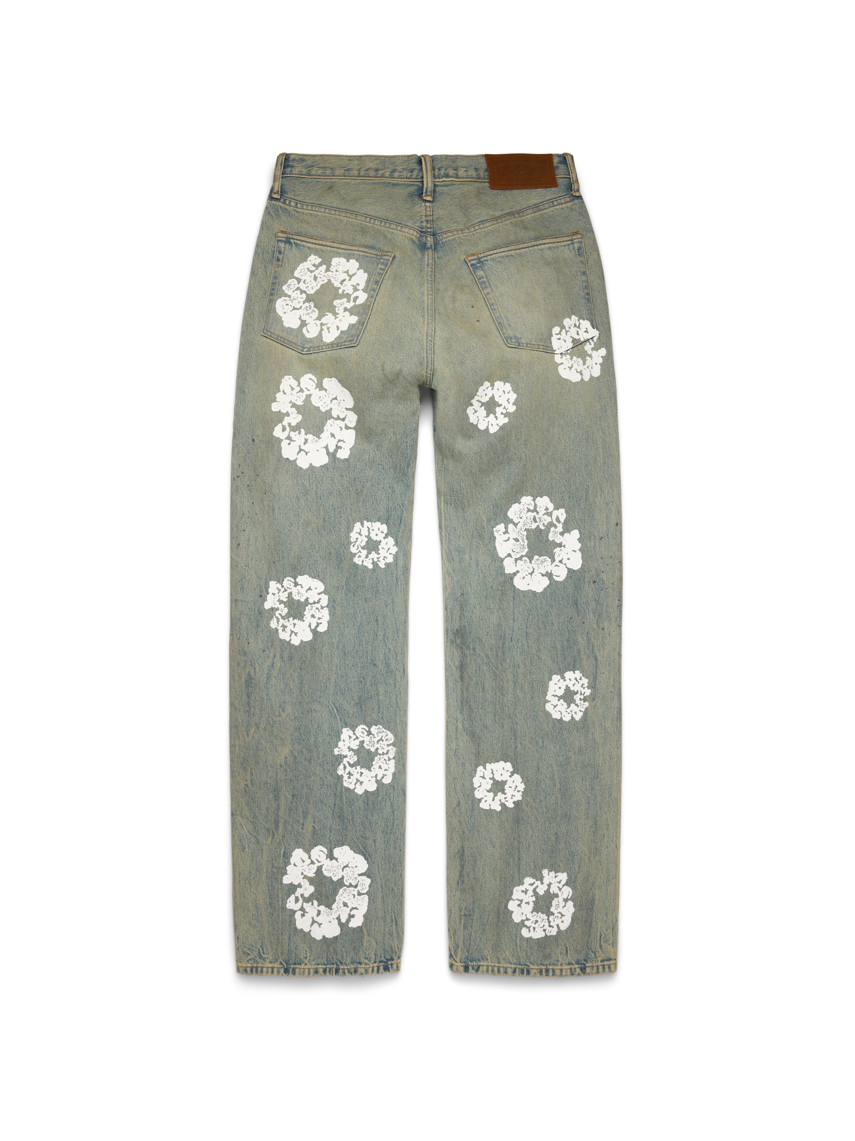 Baggy Cotton Wreath Denim Pant Dirty Wash