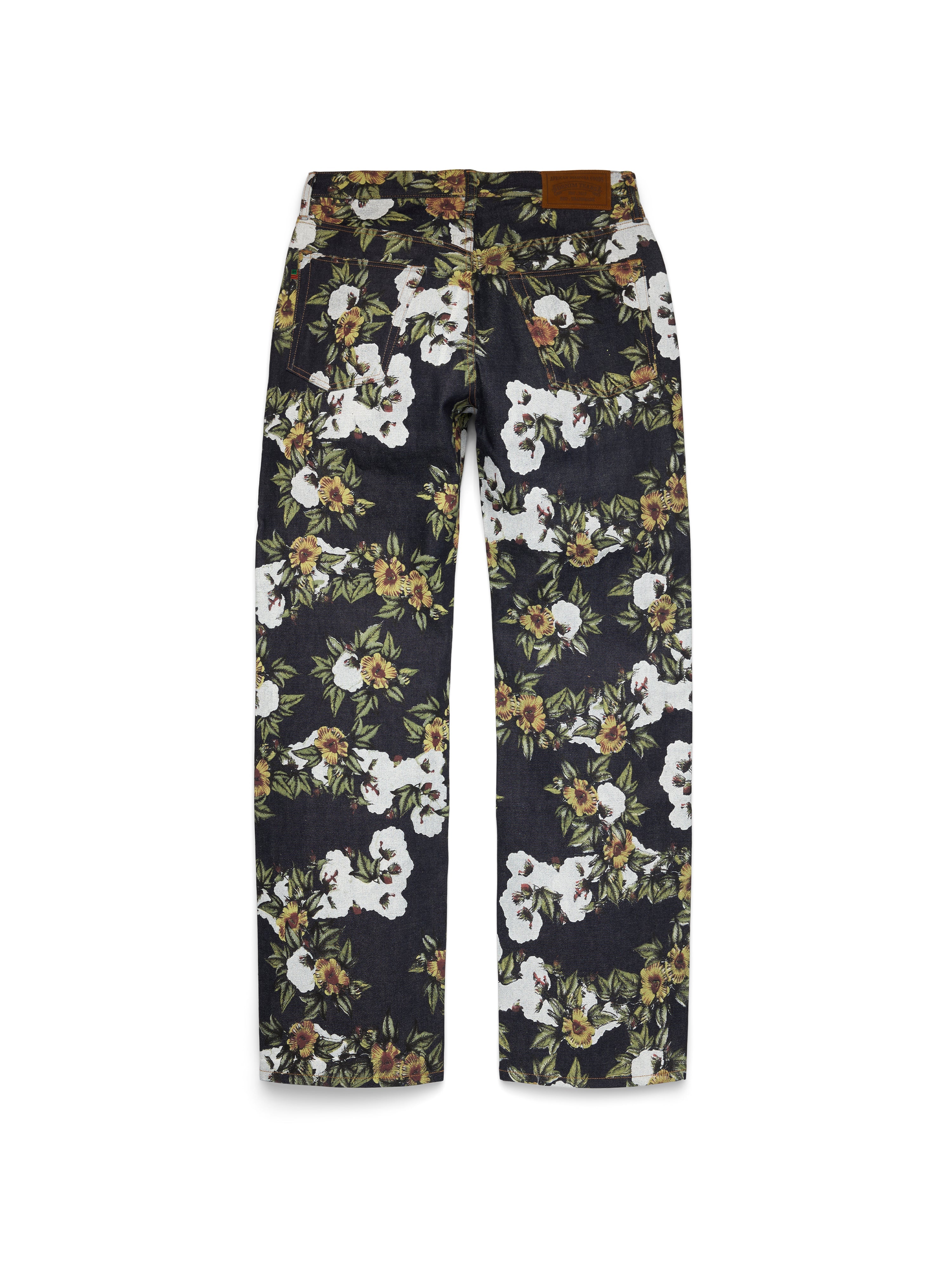 Baggy Floral Denim Pant Selvedge