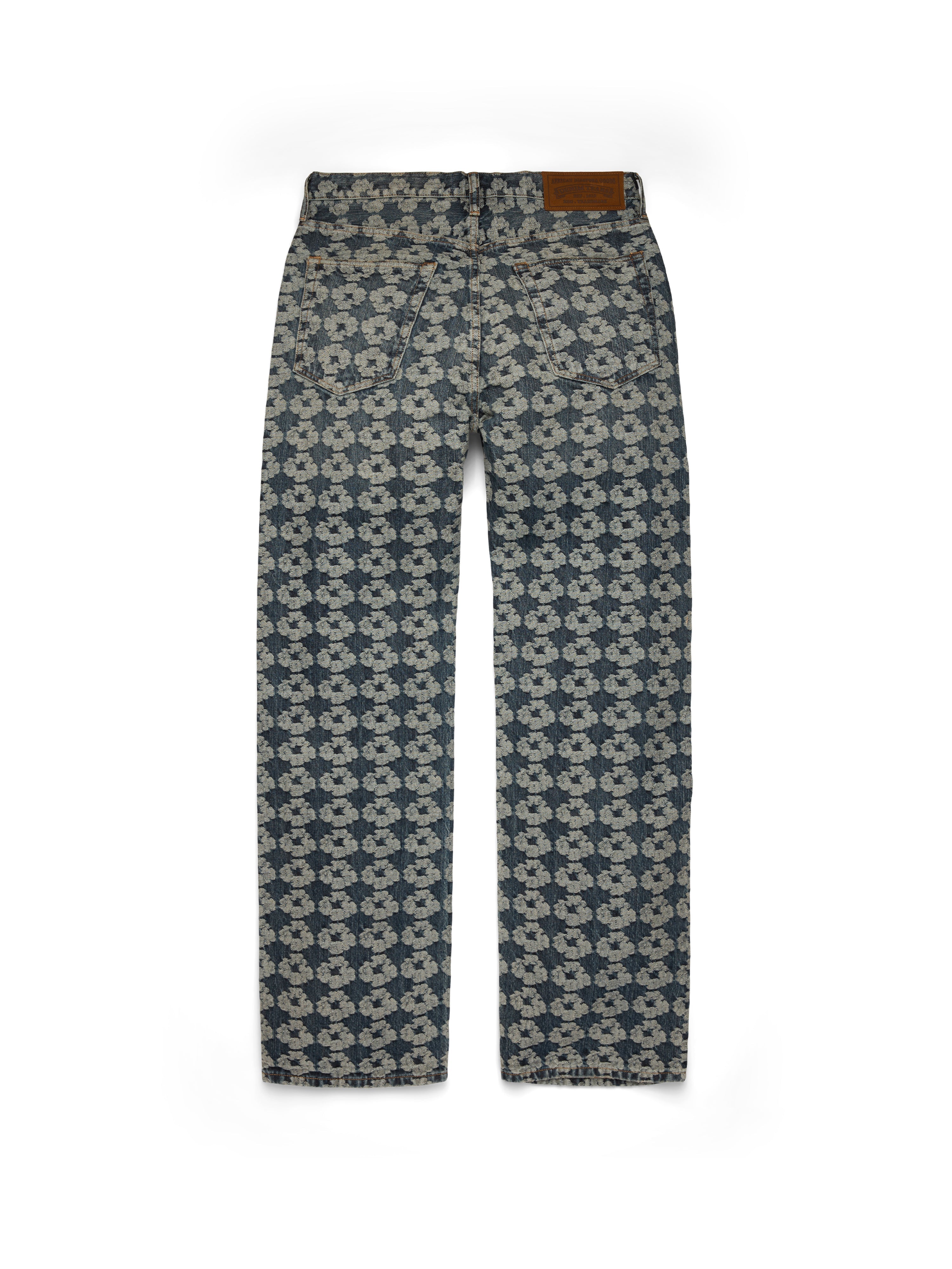 Baggy Jacquard Wreath Denim Pant