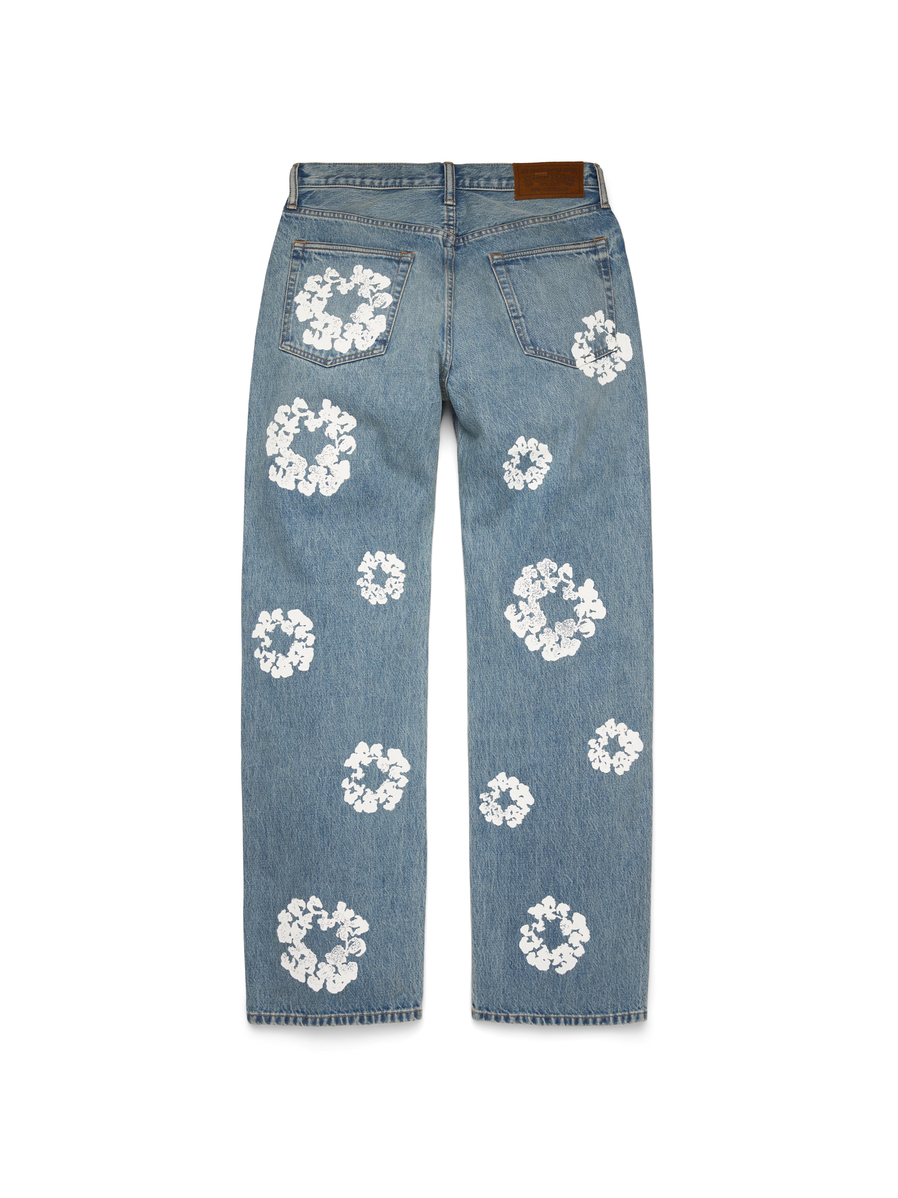 Baggy Cotton Wreath Denim Pant Light Wash