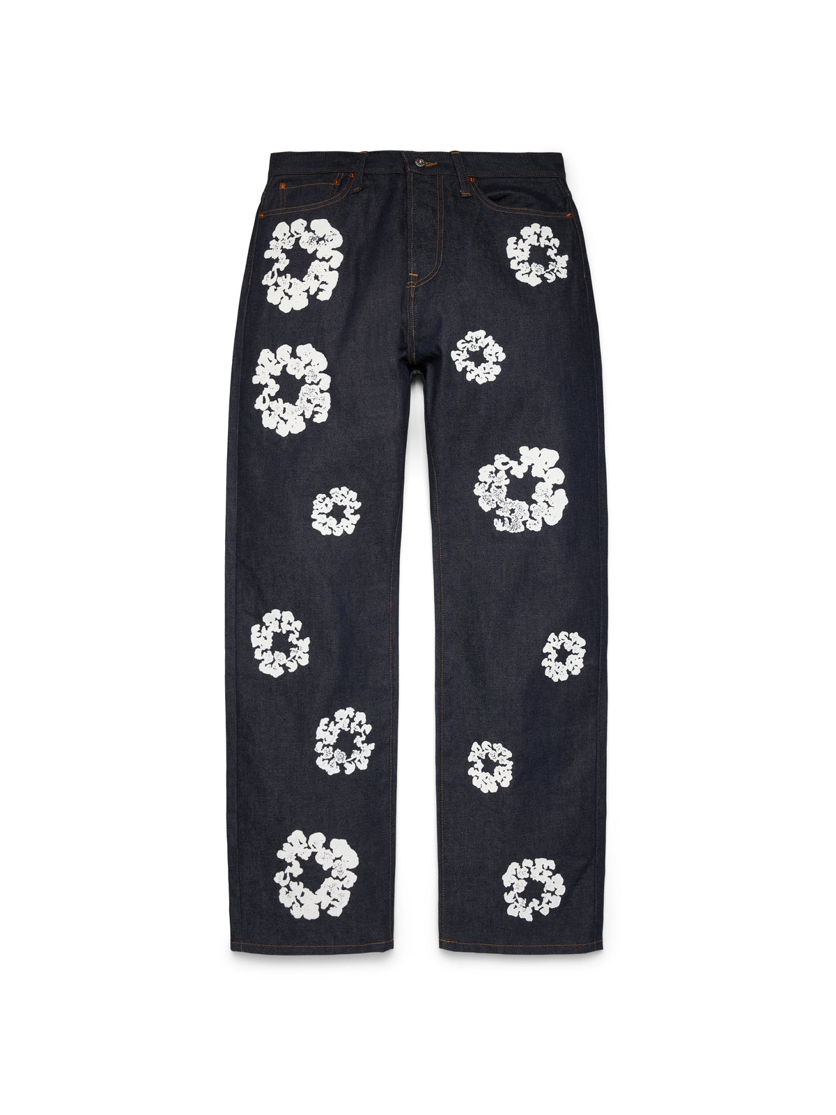 Baggy Cotton Wreath Denim Pant Selvedge