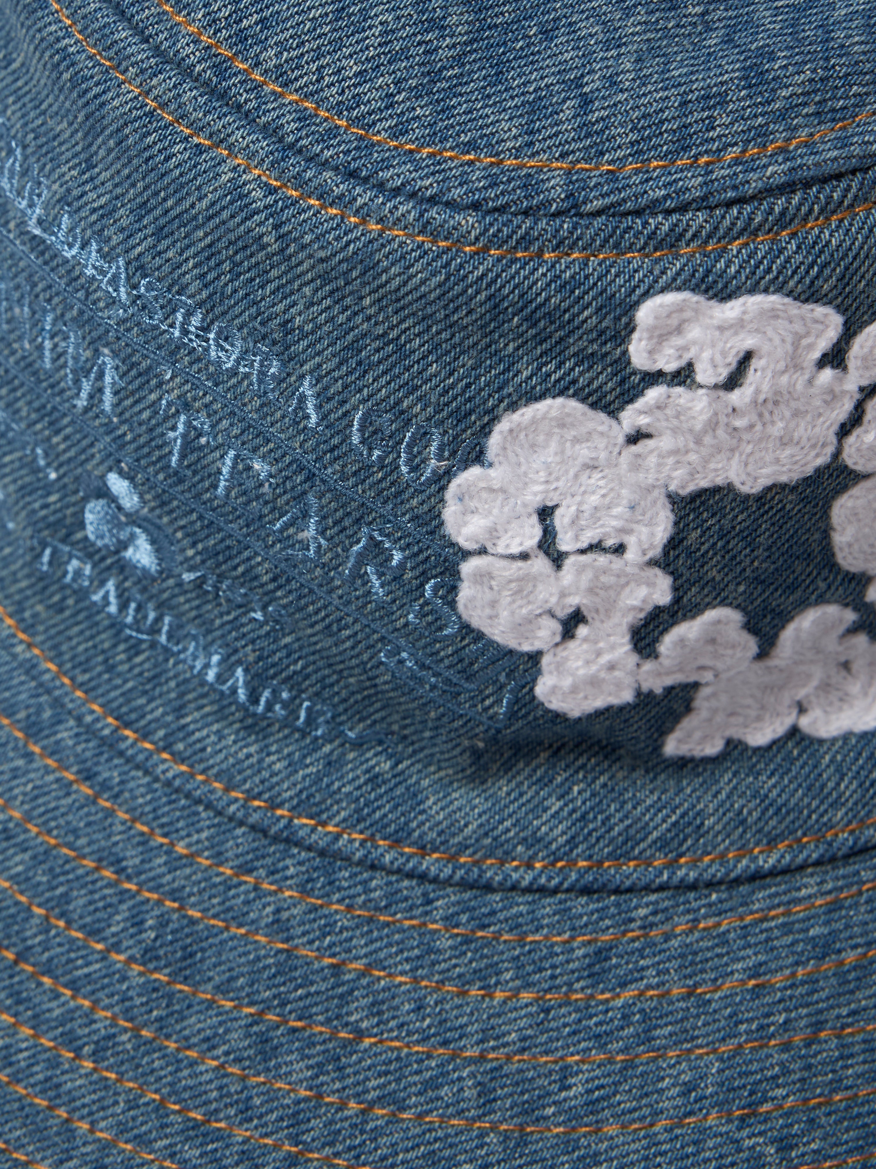 Denim Cotton Wreath Bucket Hat Light Wash