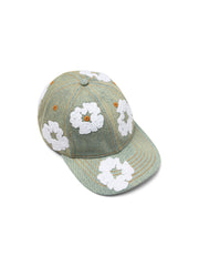 Cotton Wreath Raw Denim Cap Dark Wash