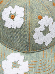 Cotton Wreath Raw Denim Cap Dark Wash