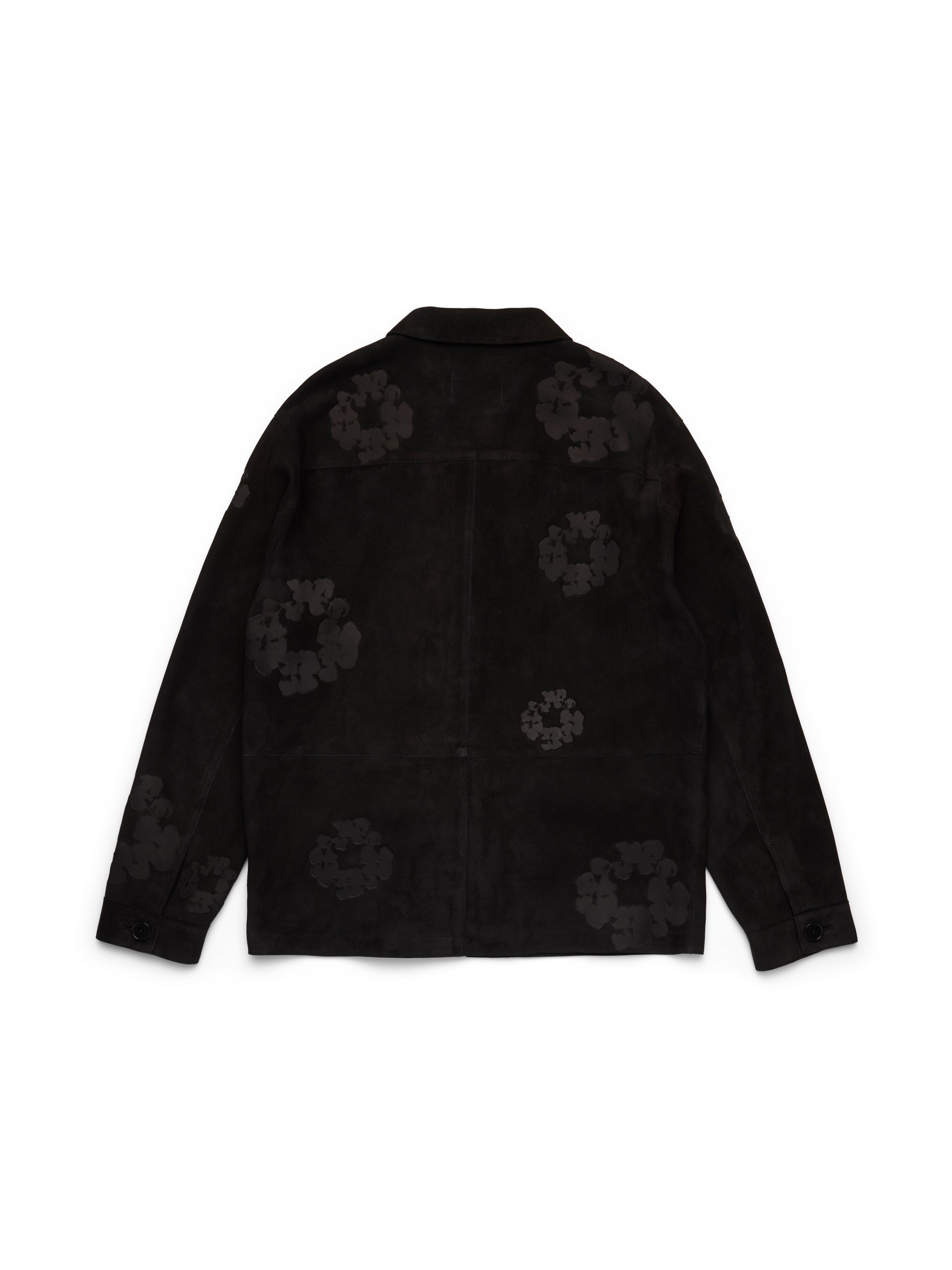 Cotton Wreath Suede Welding Jacket Black