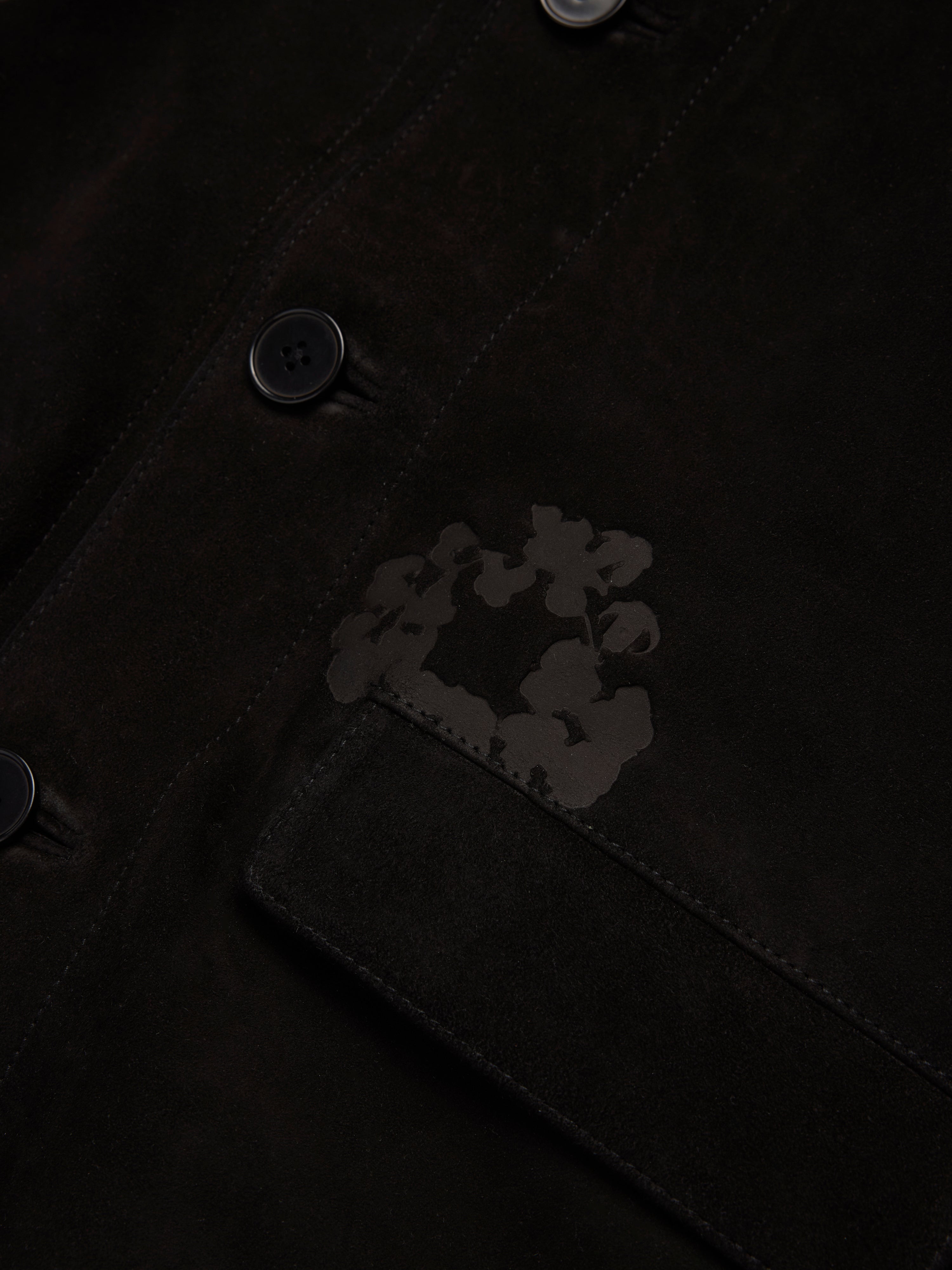 Cotton Wreath Suede Welding Jacket Black