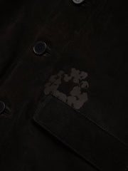 Cotton Wreath Suede Welding Jacket Black