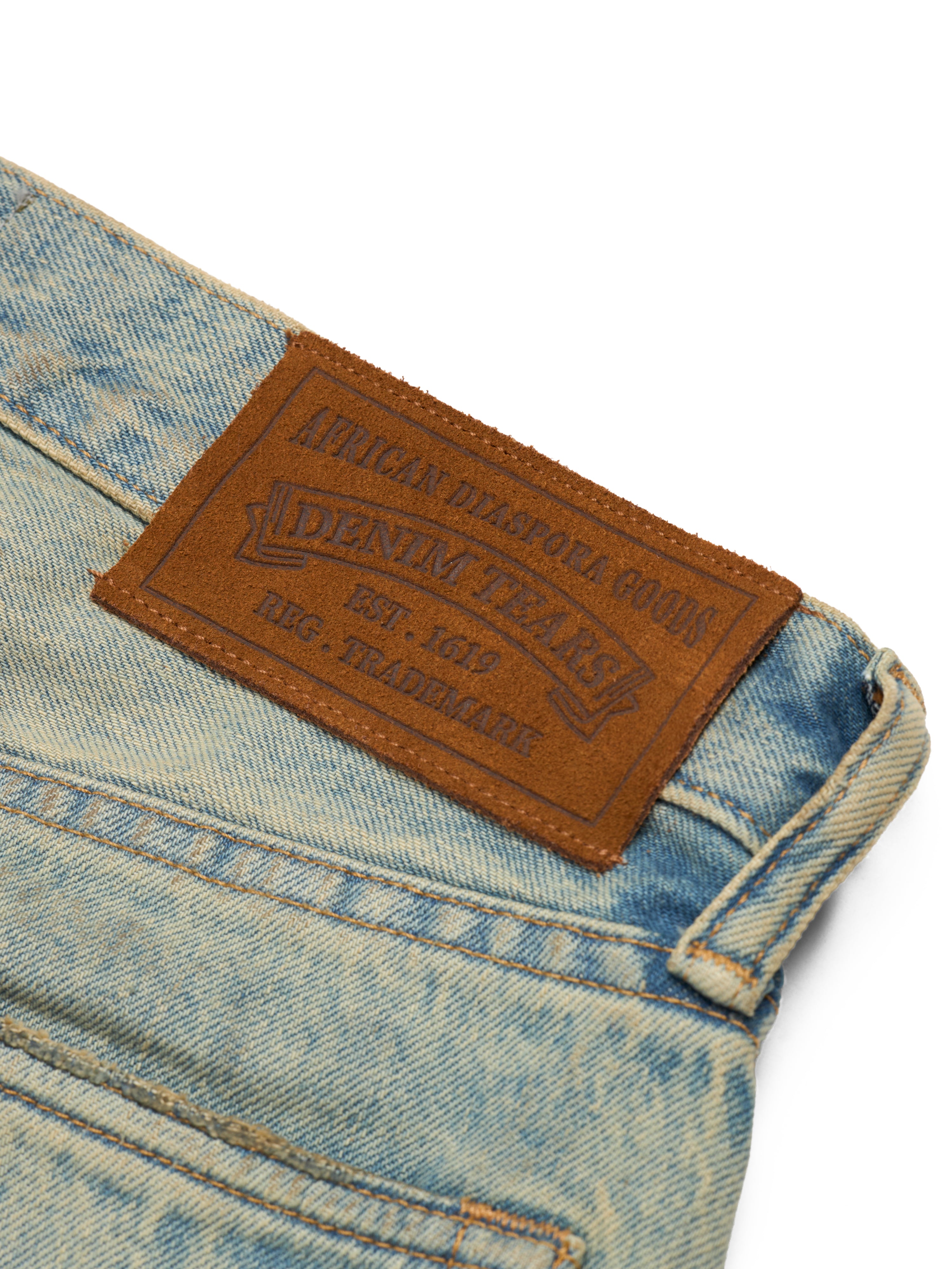Baggy Cotton Wreath Denim Pant Dirty Wash