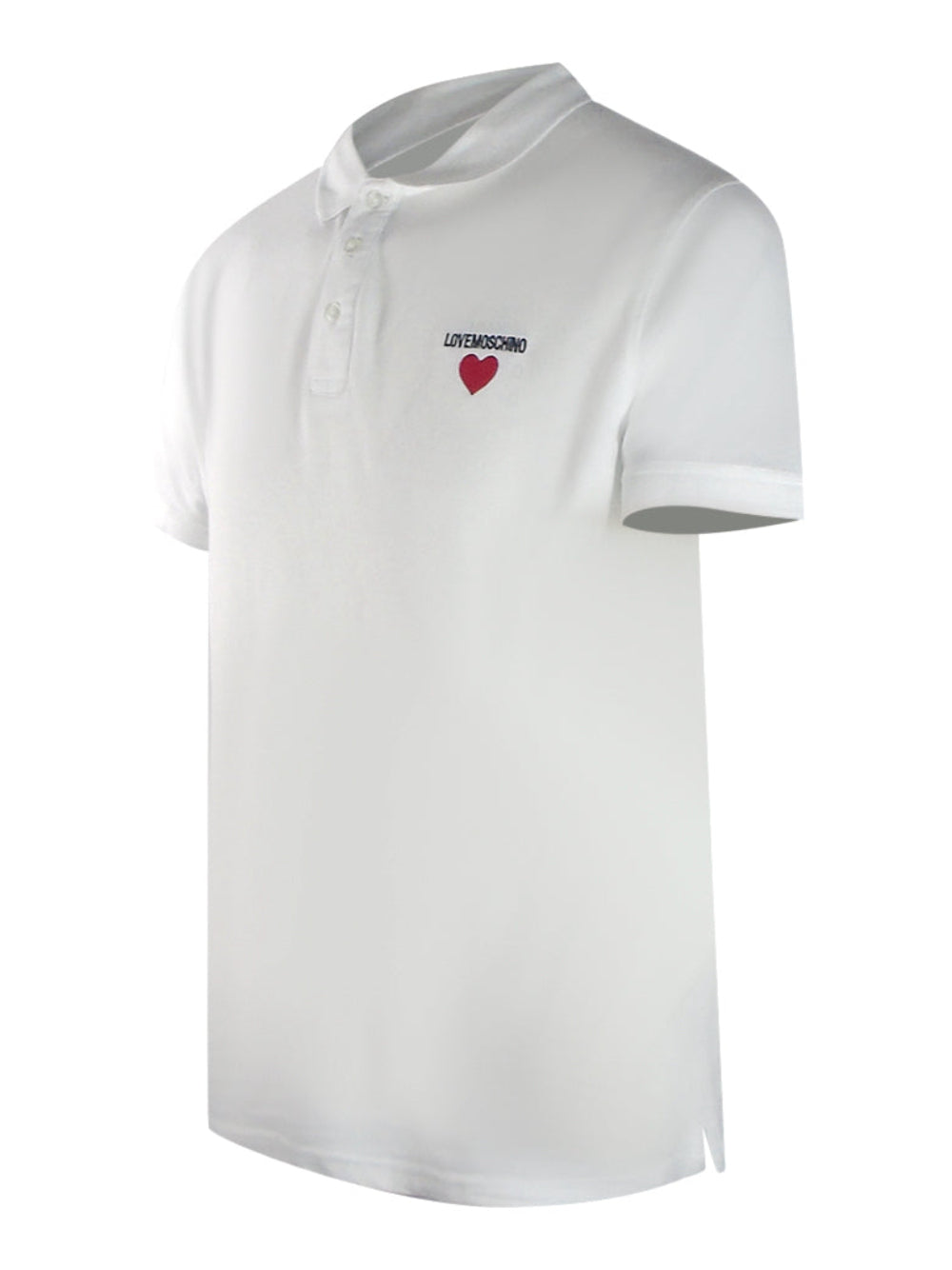 Love Moschino Small Heart Logo White Polo Shirt