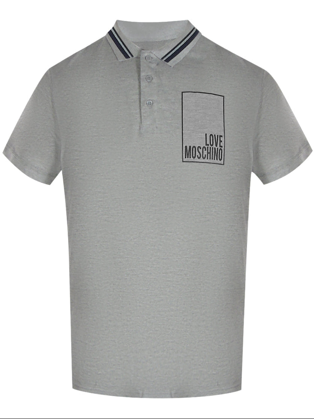 Love Moschino Box Logo Grey Polo Shirt