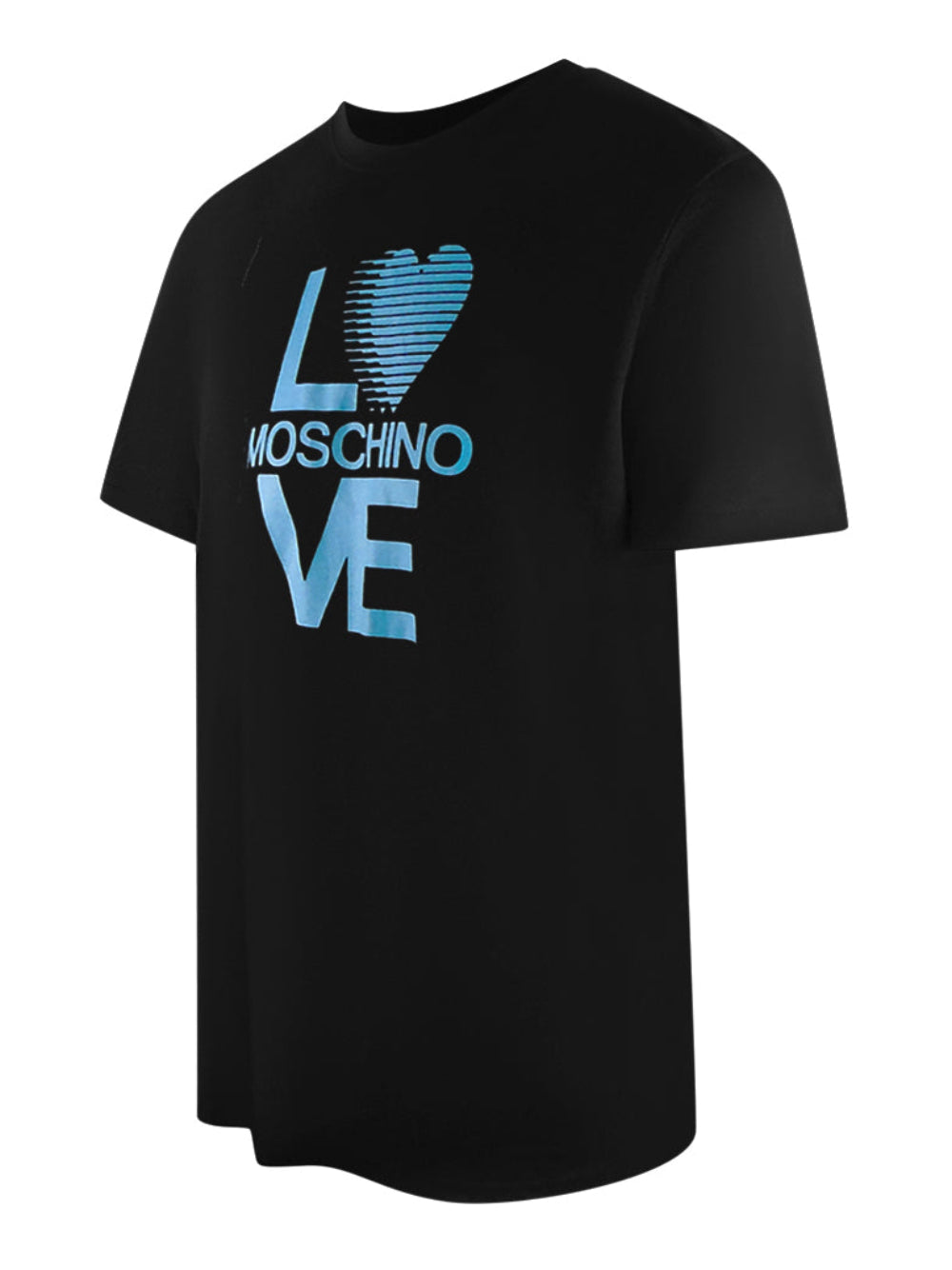 Love Moschino Blue Logo Print Black T-Shirt