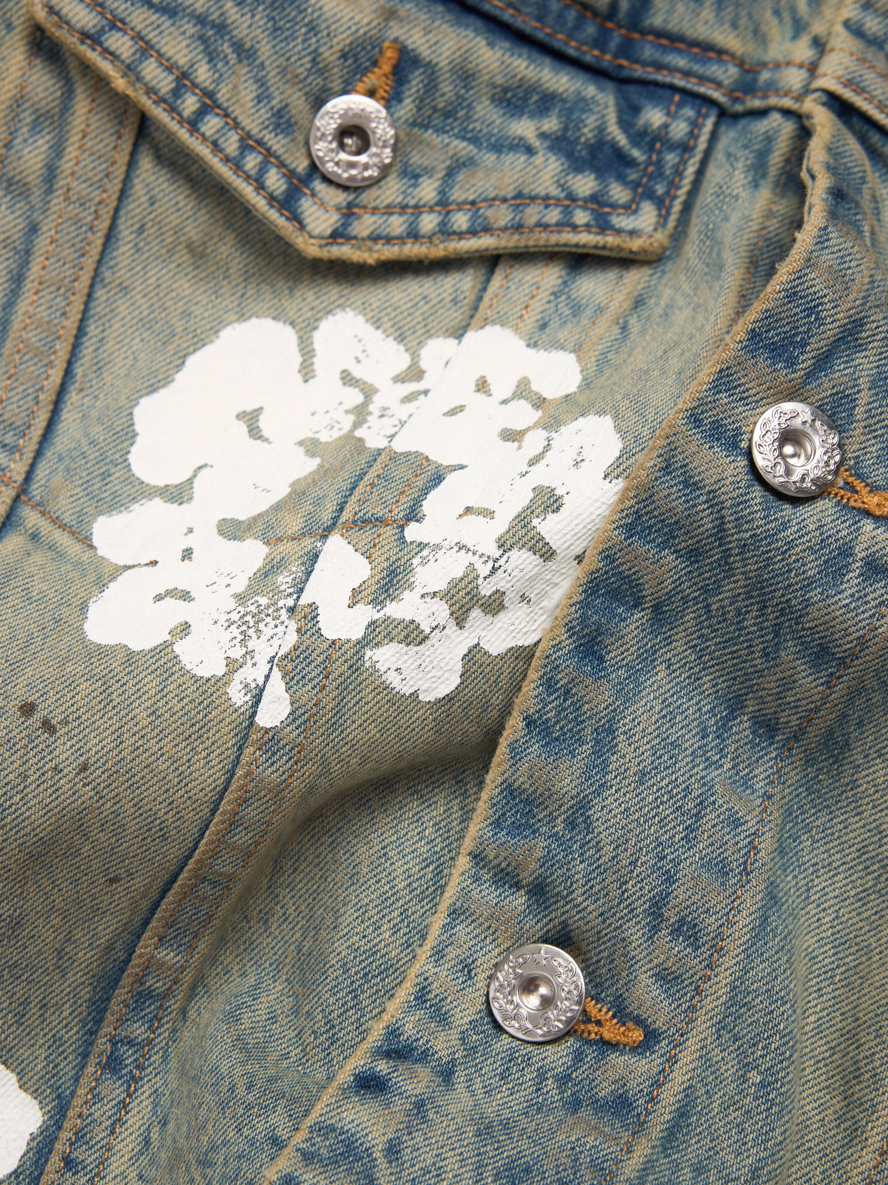 Cotton Wreath Denim Jacket Dirty Wash