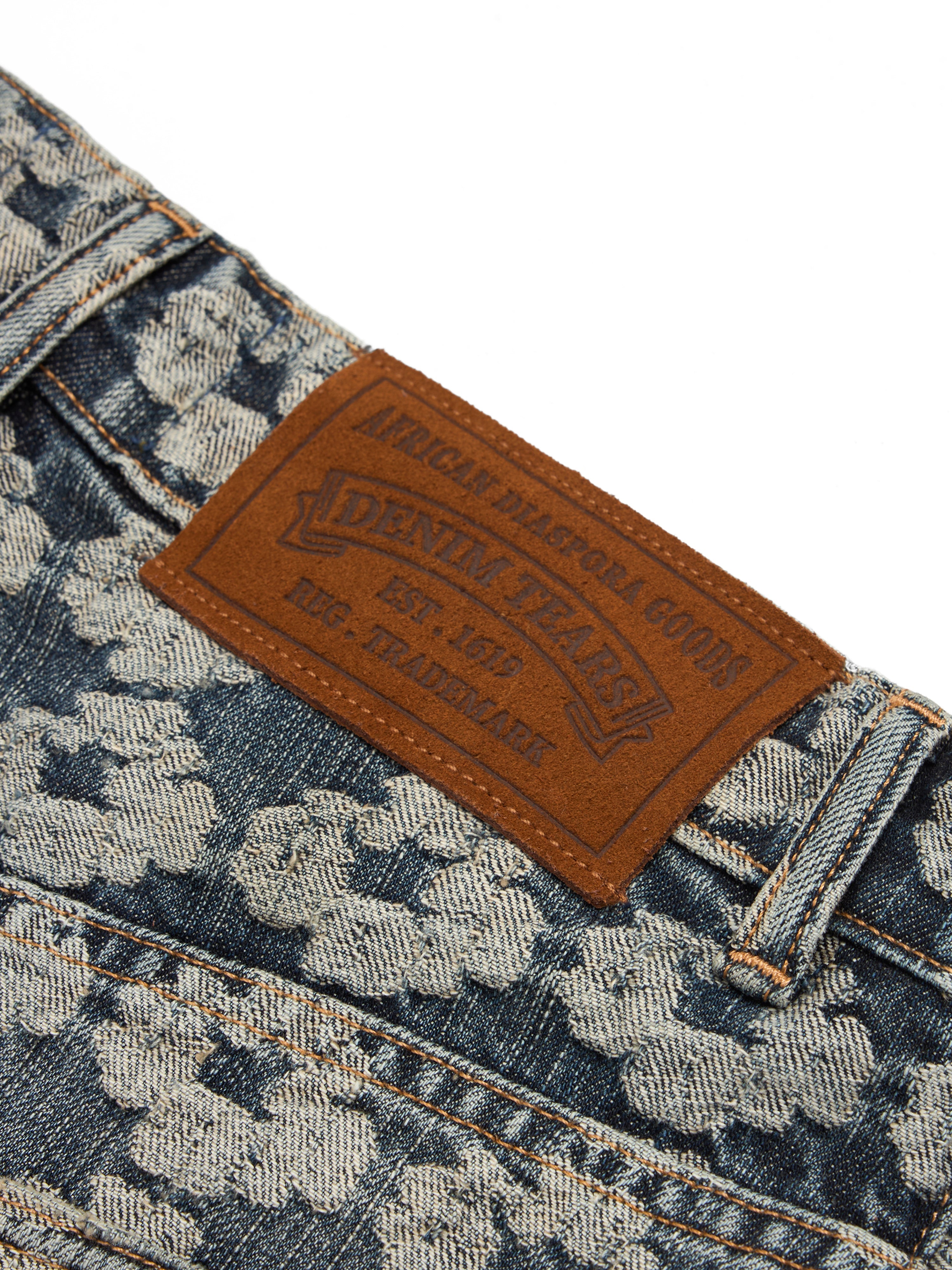 Baggy Jacquard Wreath Denim Pant