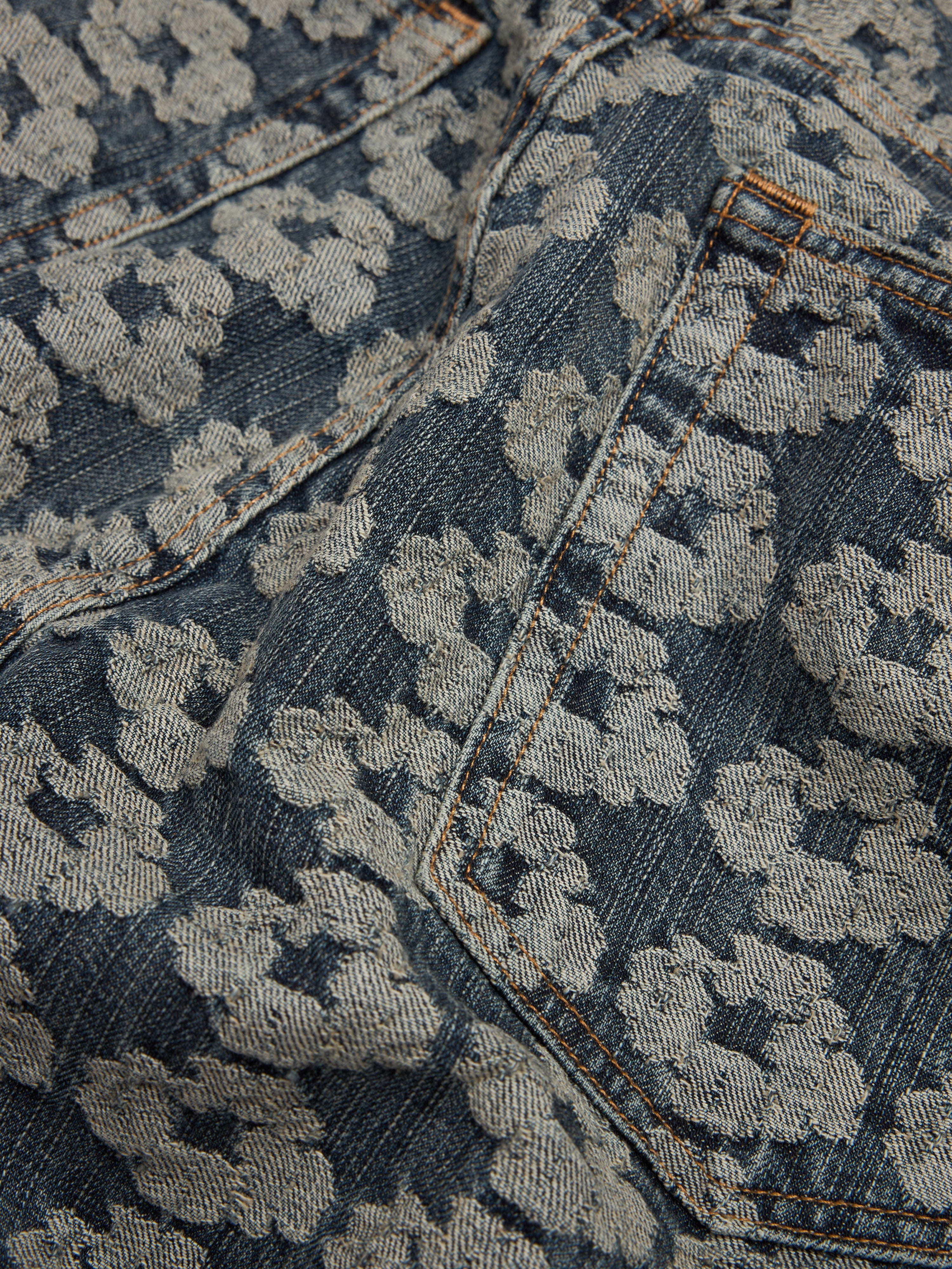 Baggy Jacquard Wreath Denim Pant