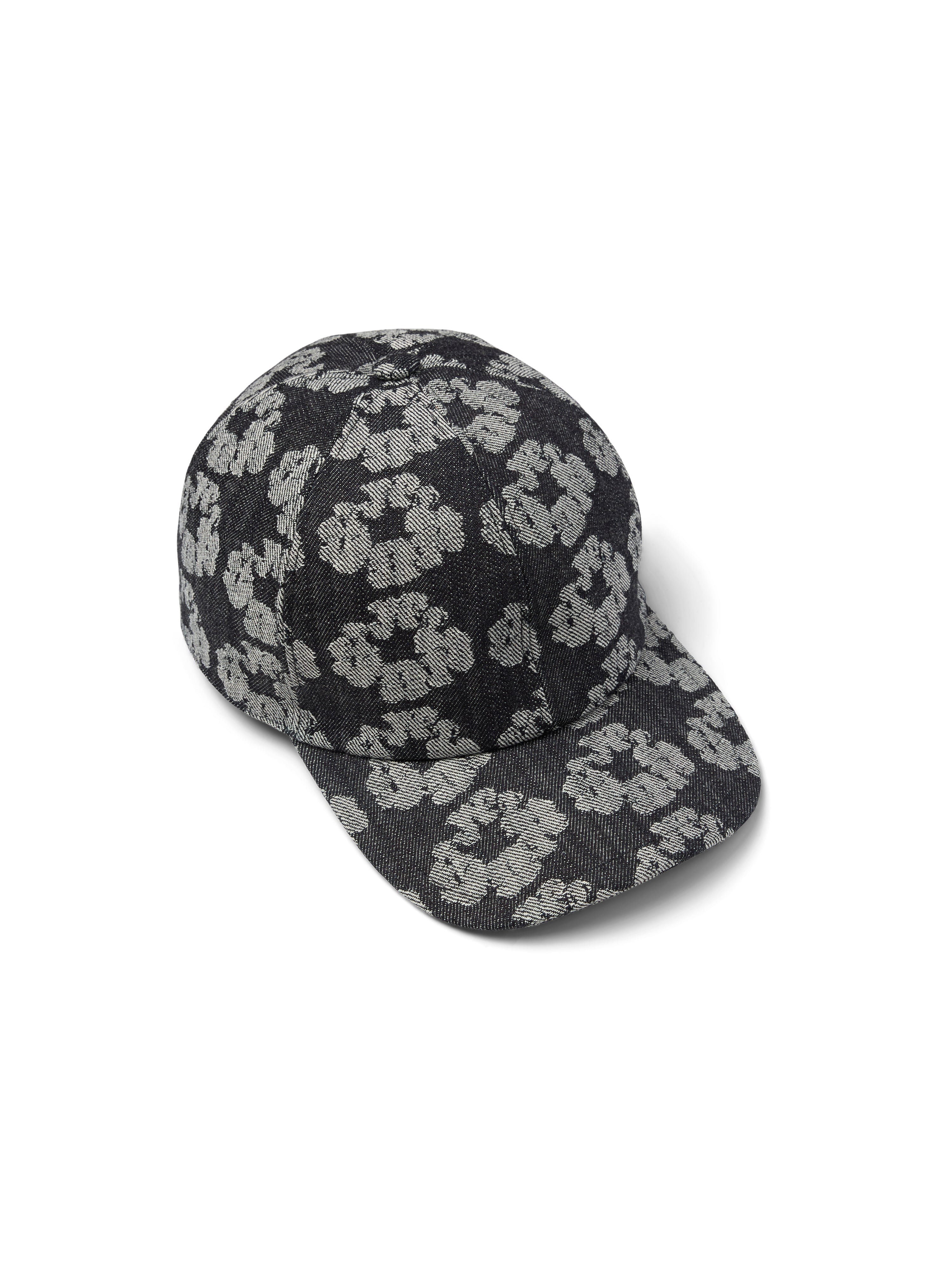 Jacquard Wreath Denim Cap Washed Black