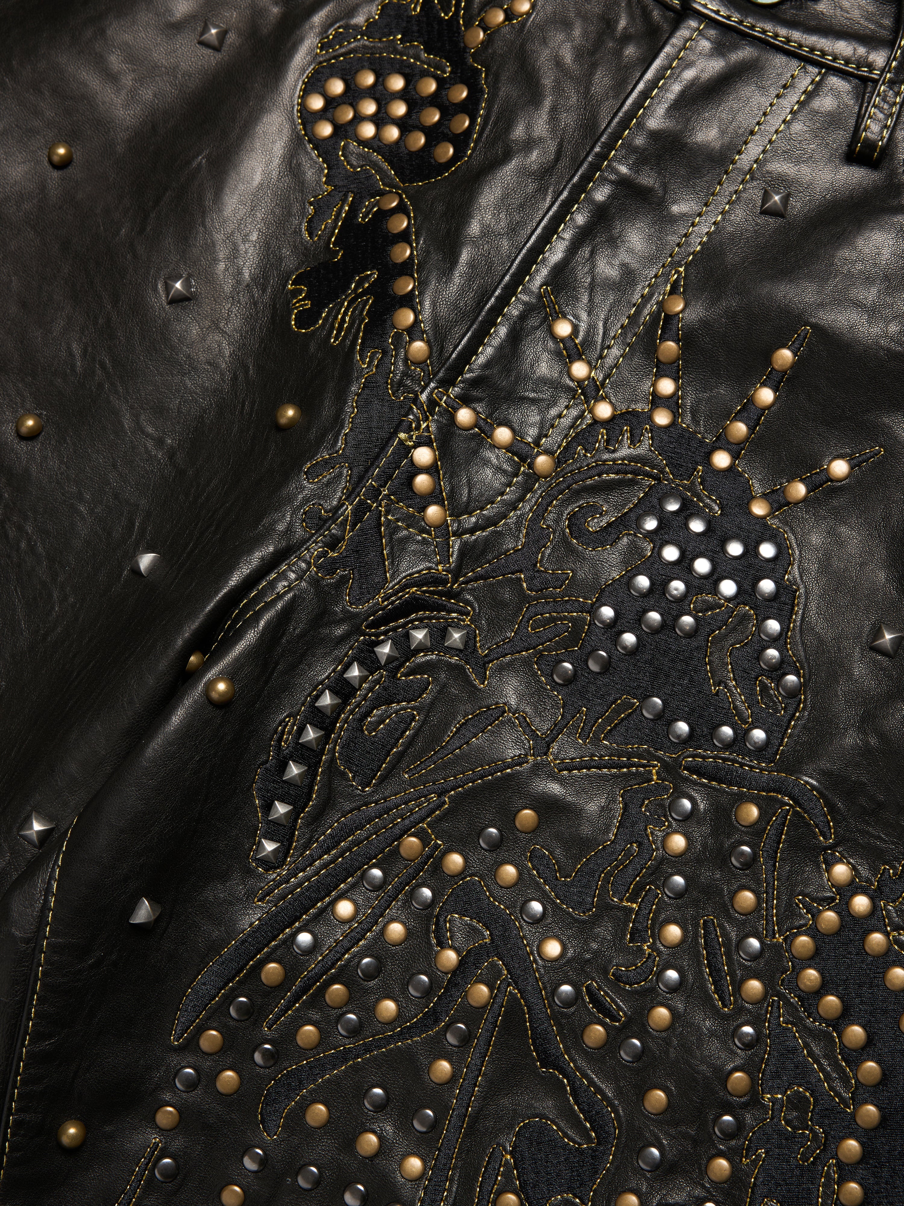 Libertas Studded Leather Shorts