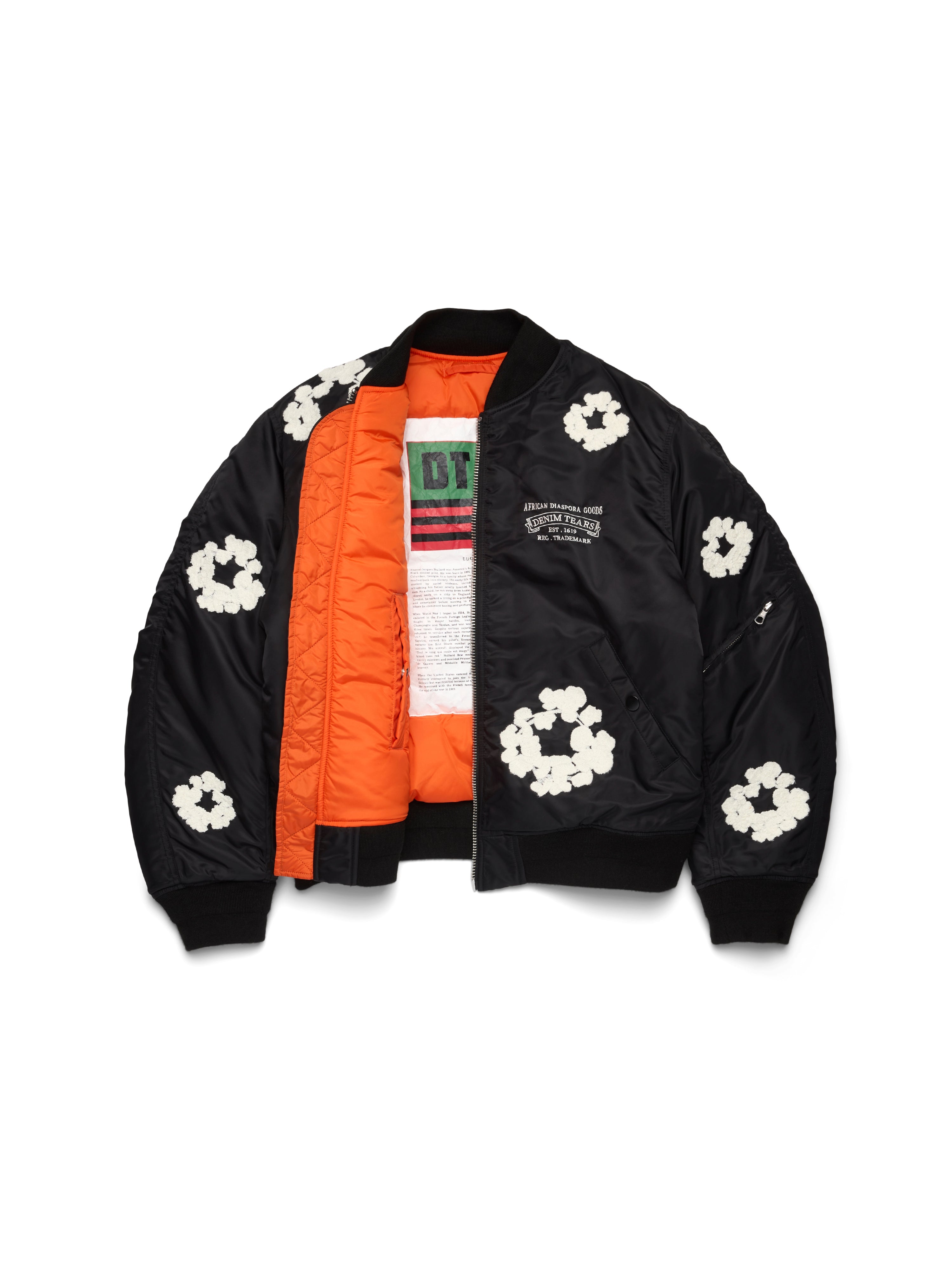 Cotton Wreath MA-1 Bomber Jacket Black