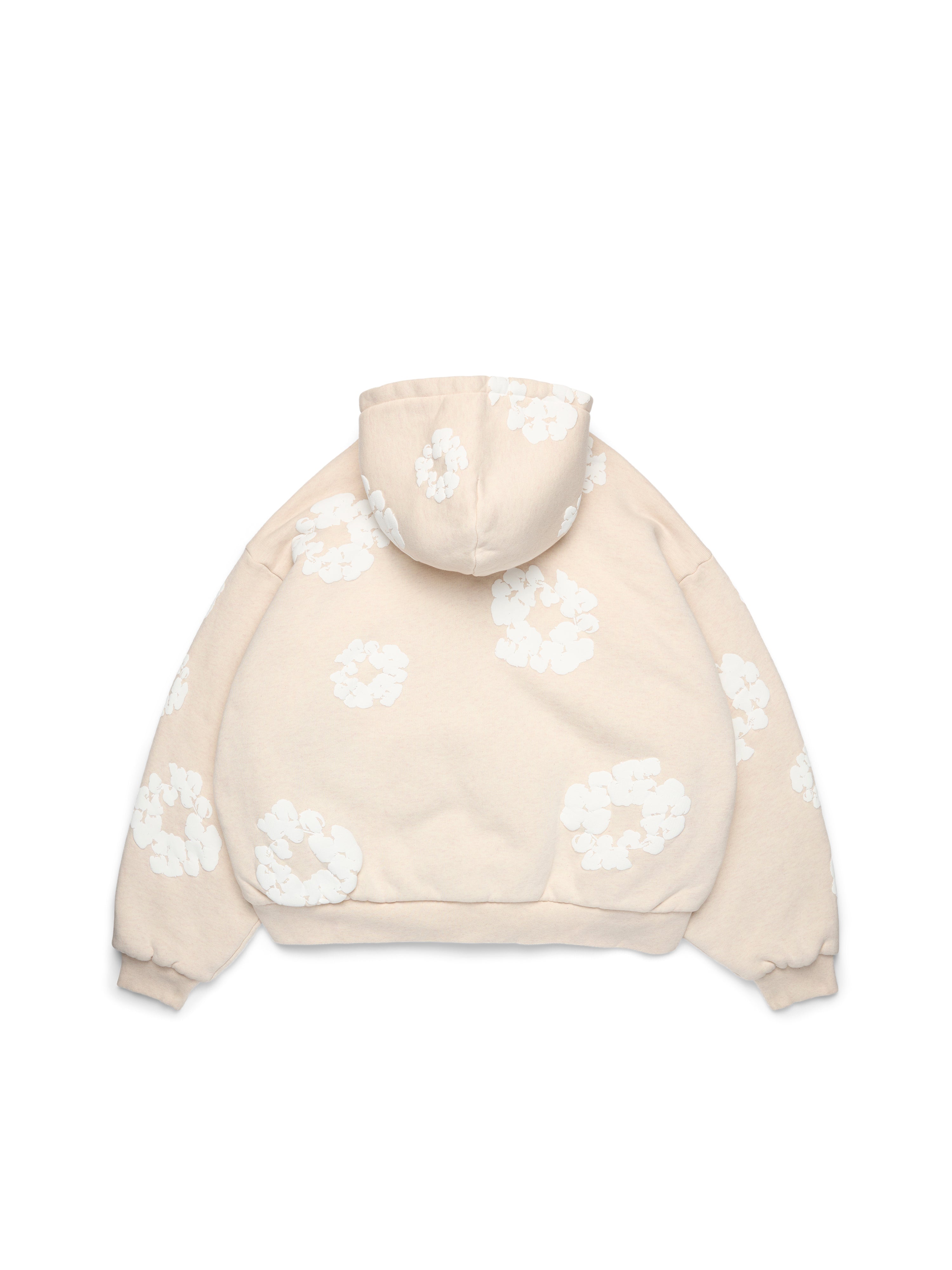 Cotton Wreath Cardigan Hoodie Oatmeal