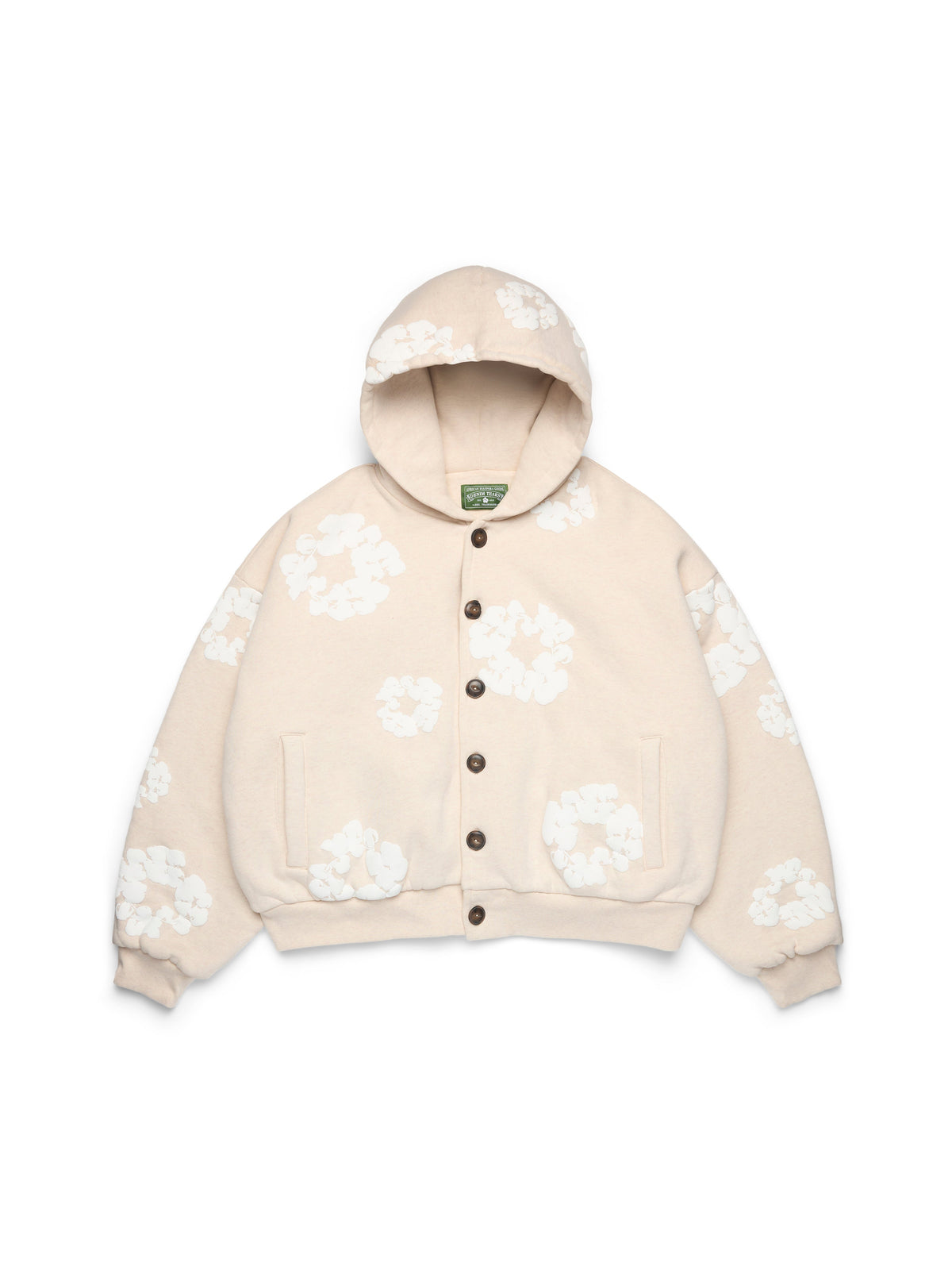 Cotton Wreath Cardigan Hoodie Oatmeal