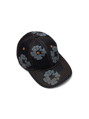 Mono Cotton Wreath Raw Denim Cap Washed Indigo