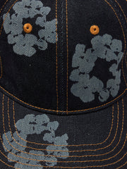 Mono Cotton Wreath Raw Denim Cap Washed Indigo