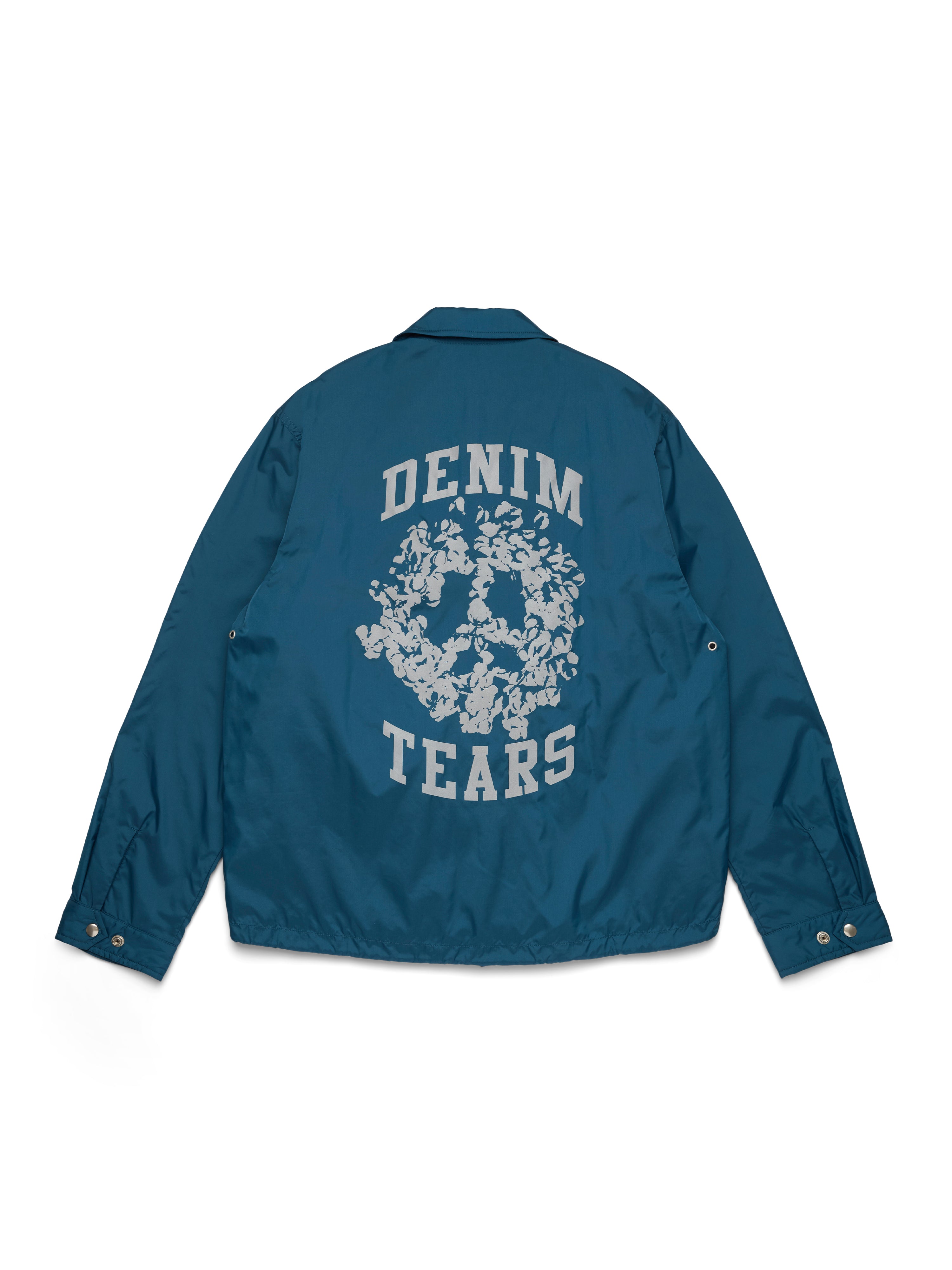 Peace Wreath Coaches Jacket Blue