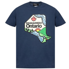 Dsquared2 Ontario Map Navy Blue T-Shirt