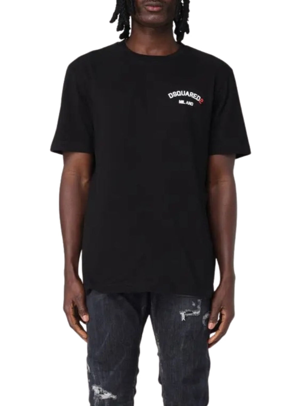 Dsquared2 Regular Fit Rubber Logo Black T-Shirt