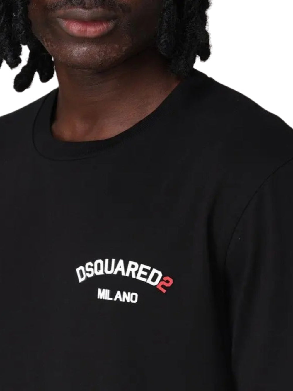 Dsquared2 Regular Fit Rubber Logo Black T-Shirt