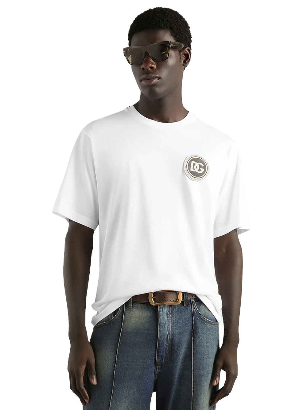 Dolce & Gabbana Cotton Logo Patch T-Shirt in White