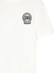 Dolce & Gabbana Roman Numerals Crest Embroidered Logo T-Shirt in White